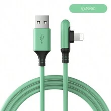 Liquid Soft Adhesive 3A 90 Degree Right Angle Elbow Data Cable Fast USB Data Cable Compatible With Iphone 1413 12 11 10 Pro Charger Kable Liquid Silicone Fast Charging Data Cord - Multicolor - View 15