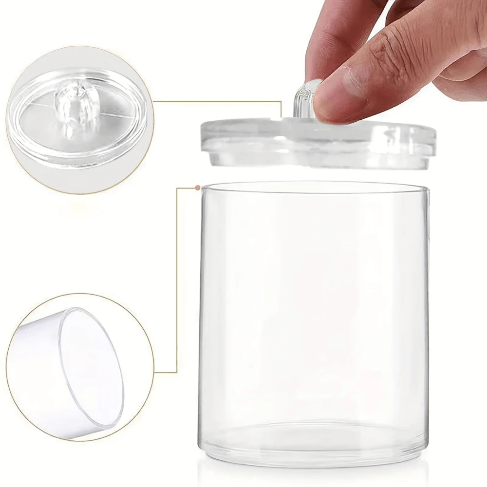 1 Portable Round Container With Lid For Bathroom Storage, Toothpicks ...