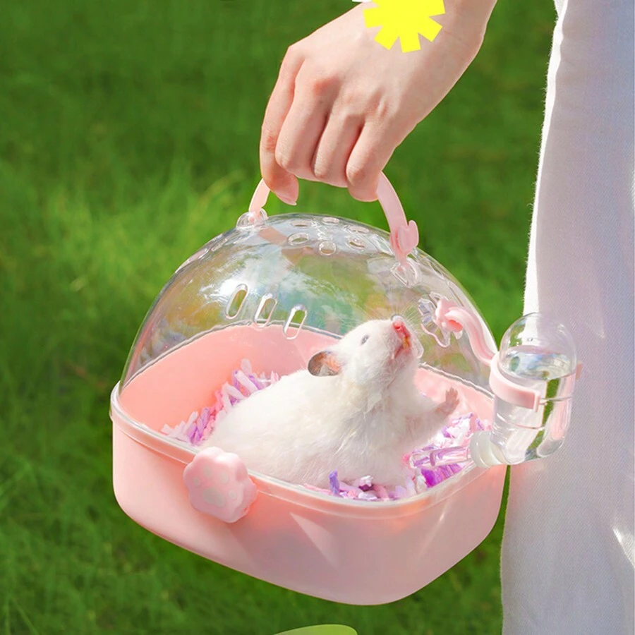 1pc Hamster Portable Carrying Case. Roomy Carrying Cage For Hamsters, Sugar Gliders And Other Small Pets. (There May Be Minor Scratches During Transportation, Which Will Not Affect The Usage.) - Multicolor - View 1