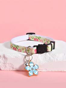 Collier pour chat et chien à fleurs avec grelot, collier extérieur pour animal de compagnie