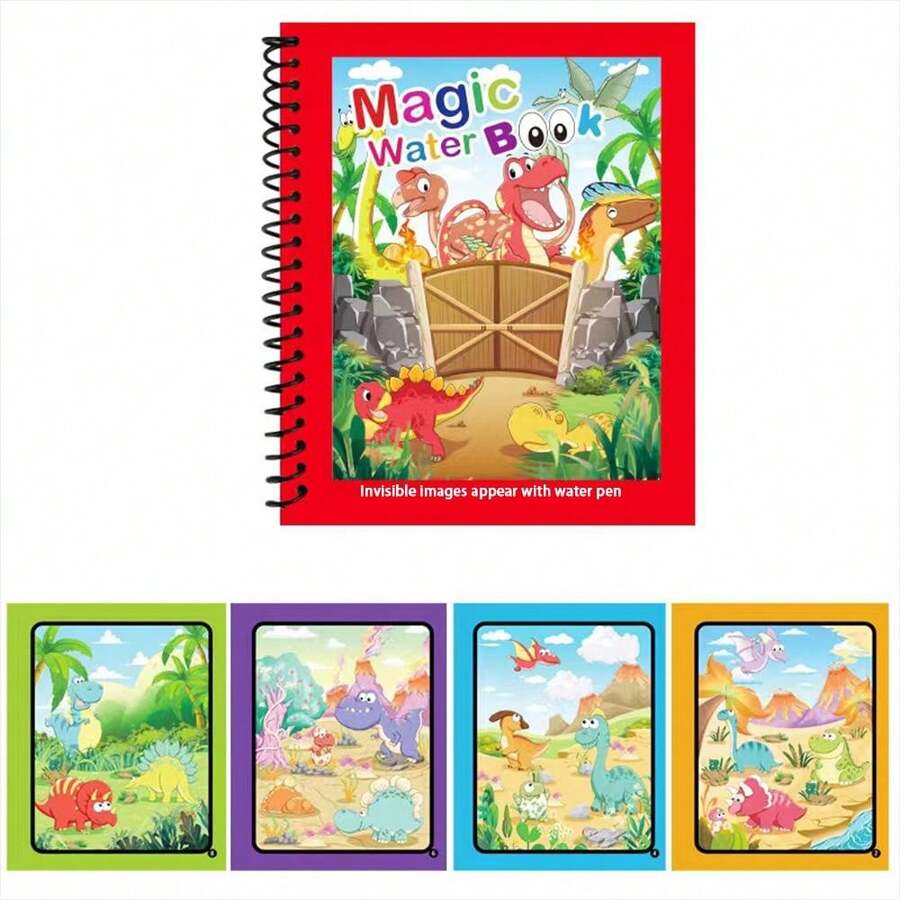 Magic Water Painting Book, Thick Drawing Pad With Brush, Multicolor Set