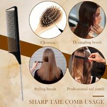 5件套美发造型配件套装，金属指套式分发环，钢针尖尾梳，专业分发环和分区环 - 不锈钢指套工具，用于精准造型和接发 - 编发辅助工具，返校季，旅行度假必备，女士美发配件，后梳，理发师配件，吹风机，头发，理发师，美发工具，美发产品，美发配件，边缘梳，理发师配件，旅行，吹风机，美发用品，发胶，美发配件，卷发产品，美发设备，配件，剪发剪刀，圣诞节，理发店，理发师配件，美发配件，美发，吹风机，头发，配件，美发产品，美发工具，美发用品，护发，卷发梳，理发师，理发师配件，美发设备，旅行必备，旅行必备，发型，美发，头发，旅行，美发产品，头发工具、美发用品、理发师、理发配件、理发店、美发设备 - 彩色 - 查看 5