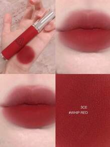 3CE Matte Lip Gloss - #WHIP RED | Creamy Smooth Texture, Ultra-Matte Finish | Long-Lasting Pigment, Nourishing Formula | Korean Cosmetics, Gift Set - #WHIP RED - View 3