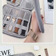 1pc Nylon Watch Band Storage Box, Can Store Watch Bands, Cables, Travel Organizer Pouch, Smartwatch Straps, Multi-Functional Watch Organizer Box Compatible With Apple Watch Bands, Earphones, Cables, Chargers, Jewelry, Cosmetics And Other Accessories