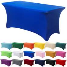 1/2 piezas Mantel de spandex, cubierta de mesa elástica, mantel rectángulo ajustado, cubierta de mesa elástica universal para bodas, banquetes, fiestas y eventos en el patio