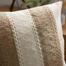 1个波西米亚风格抱枕套，适合乡村风格装饰，中性色枕套，适用于客厅、卧室、沙发 - 米色 - 查看 3