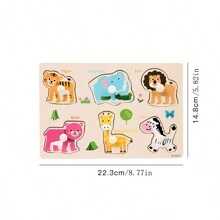 1pc Wooden Mushroom Peg Matching Board, Montessori Educational Toy For 3+ Years Old Kids - Includes Numbers, Animals, Letters, Cars, Vegetables, Fruits, Geometric Shapes, Ocean Patterns, Develops Hand-Eye Coordination & Intelligence - Mushroom Nail Matching Board - View 10