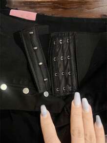 Women Jeans - Black Sash - View 6