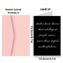 1 pieza, Tarjetas de felicitación divertidas, Refranes graciosos y malos, La gente inteligente jura talla grande que los estúpidos imbéciles, Citas sobre la vida, Regalo perfecto para los mejores amigos, Tarjetas de cumpleaños, Suministros para pequeñas empresas, Tarjetas de agradecimiento, Regalo de cumpleaños, Tarjetas, con sobre de colores aleatorios - Negro - Ver 2