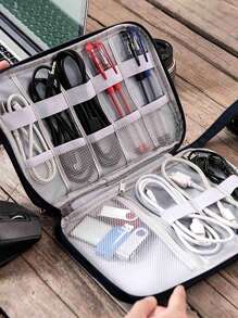 1 peça Caixa de Armazenamento de Pulseira de Relógio de Nylon, Bolsa de Organizador Portátil de Cabos de Dados de Pulseira de Relógio Inteligente, Caixa de Armazenamento Multifuncional para Pulseira de Relógio Compatível com Bracelete de Apple Watch, Fones de Ouvido, Carregadores de Cabos, Joias, Maquiagem e Outros Acessórios