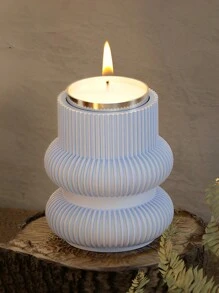 DIY geometrische Streifen Spiral Kerzenhalter Silikonform, handgefertigte Zement Kerzenhalter Form aus Gips, Harz, Beton und Gips für Heimdekoration