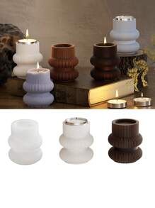 DIY geometrische Streifen Spiral Kerzenhalter Silikonform, handgefertigte Zement Kerzenhalter Form aus Gips, Harz, Beton und Gips für Heimdekoration