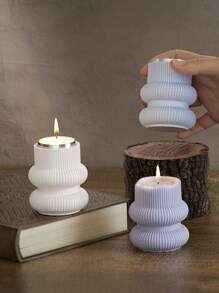 DIY geometrische Streifen Spiral Kerzenhalter Silikonform, handgefertigte Zement Kerzenhalter Form aus Gips, Harz, Beton und Gips für Heimdekoration