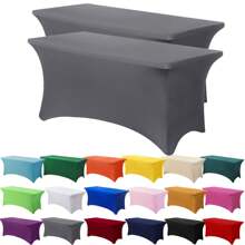 1/2 piezas Mantel de spandex, cubierta de mesa elástica, mantel rectángulo ajustado, cubierta de mesa elástica universal para bodas, banquetes, fiestas y eventos en el patio