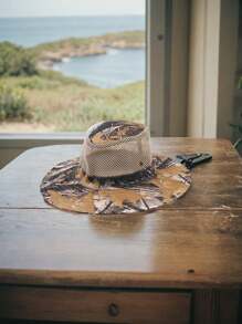 1 件装大帽檐迷彩渔夫帽，男士户外渔夫帽，防晒网眼透气设计，适合钓鱼、徒步旅行和户外活动牛仔帽 - 漁夫帽 - 查看 5