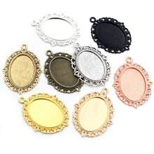 10pcs Pendant Blank Base Setting Tray Fits 18x25mm  Cabochon DIY Jewelry Making Accessories Findings - 18x25mm Oval - View 7