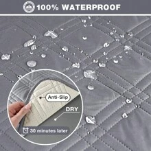 Waterproof Loveseat Recliner Couch Covers With Center Console,Sofa Cover For Chair Covers Recliner With Straps Design, Reclining Seat Cove For Room Home Decor - Light Grey - View 3