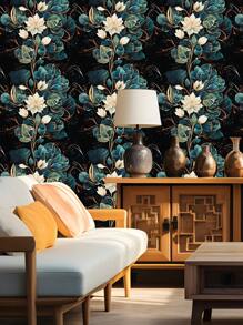 1pc Vintage Thickened Hand-Painted Black And Gold Blooming Floral Non-Waterproof, Stain-Resistant, Easy-To-Clean DIY Home Decor, For Kitchen Cabinets, Table And Chairs, Bedroom Background, Home Renovation, Self-Adhesive Wallpaper, Wall Sticker, Wallpaper, Renovation Stickers Peel Wall Panels, Wall Paper, Wallpapers, Spring Decoration Items Refresh Your Home, Rama Decoration Stickers Gifts Birthday Graduation - Multicolor - View 9