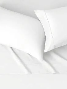 Juego de Sábanas individuales Bluelander, 3 piezas - Blanco - Ver 7