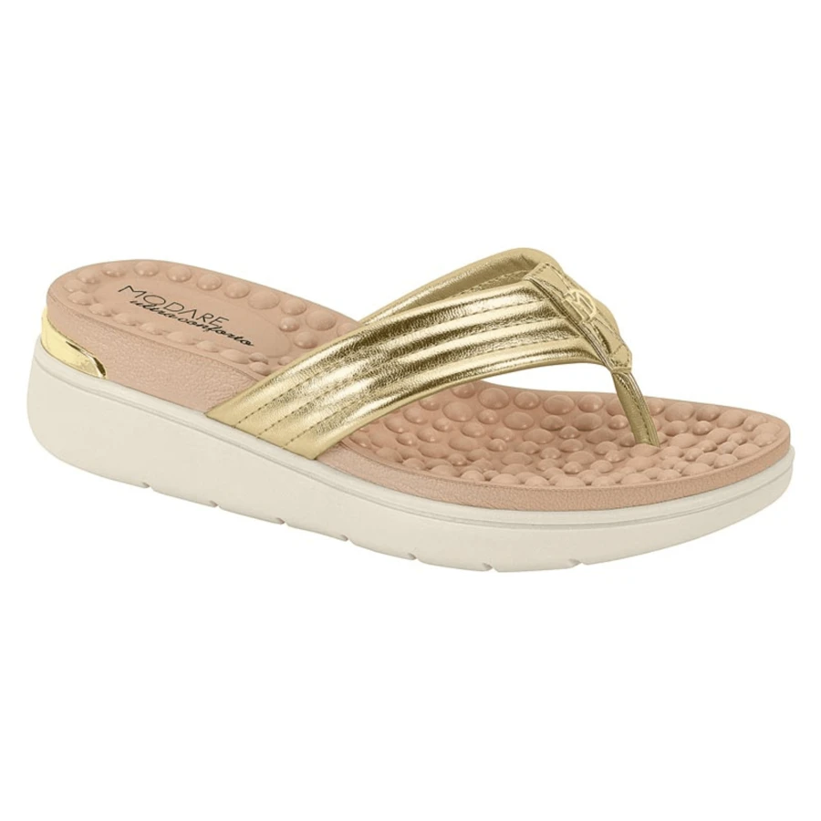 Women Flip-Flops - 金色 - 查看 1