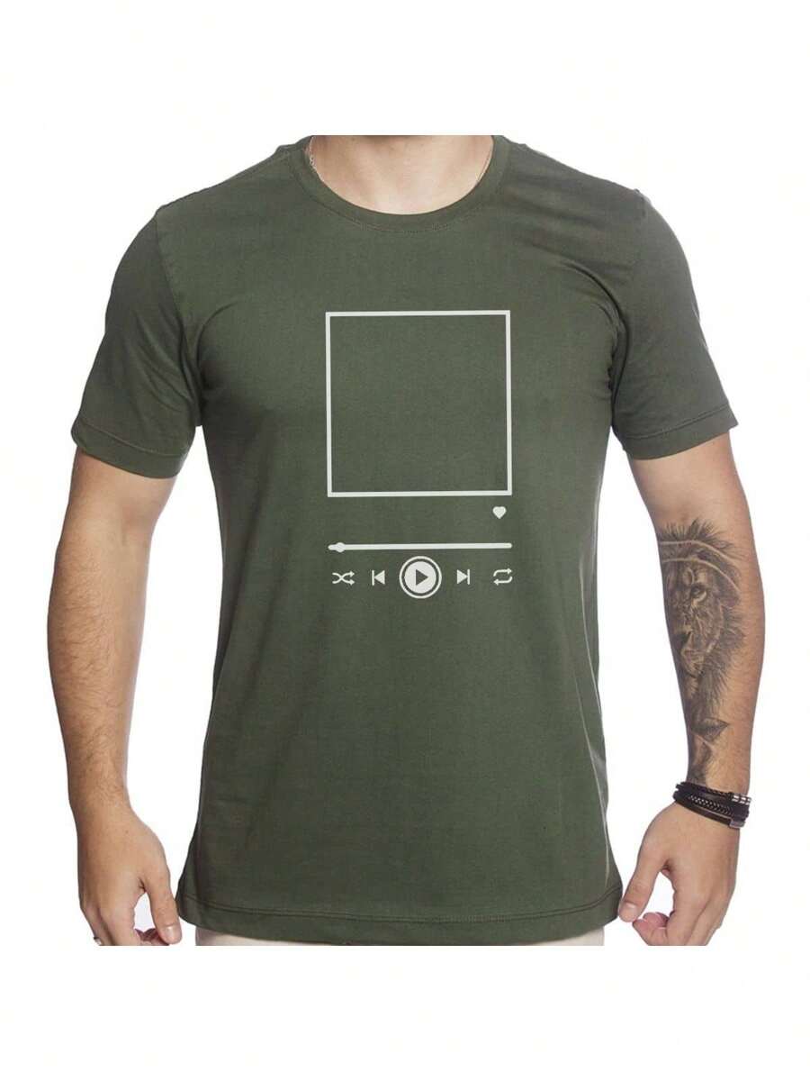 Men T-Shirts - xanh quân đội - Xem 1