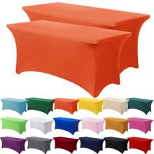 1/2 piezas Mantel de spandex, cubierta de mesa elástica, mantel rectángulo ajustado, cubierta de mesa elástica universal para bodas, banquetes, fiestas y eventos en el patio
