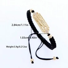 1 pezzo Braccialetto intrecciato con tracolla a manico vuota dipinta a mano in rame placcato in oro 18K incastonati in diamanti a forma di retrò Giuda / Vergine Maria. Unisex. Regalo perfetto per la festa del Papà e per la famiglia e gli amici. Alla moda e unico. - Multicolore - Visualizzare 11