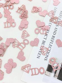 100入組『I DO』鑽石心形婚禮彩紙碎屑，多色可選，適用於婚禮/派對裝飾 - 玫瑰金 - 查看 3