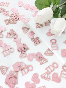 100入組『I DO』鑽石心形婚禮彩紙碎屑，多色可選，適用於婚禮/派對裝飾 - 玫瑰金 - 查看 1