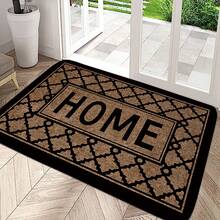 1pc 'HOME' And Asymmetrical Diamond Grid Pattern Entrance Fun Doormat, Modern Minimalistic Thick Farmhouse Indoor Floor Carpet, Footprint Cleaning Pad, Anti-Fatigue Non-Slip Bathroom Absorbent Mat, Decorative Carpet, Foam Mat Suitable For Living Room, Bedroom, Farmhouse And Various Scenes At Door And For Parties, Gatherings, Festivals And Gifts, Carpet, Doormat, Kitchen Mat, Area Rug, Small Carpet, Floor Mat, Bath Mat, Decorative Carpet, Home Decor, Bathroom Mat - Multicolor - View 1
