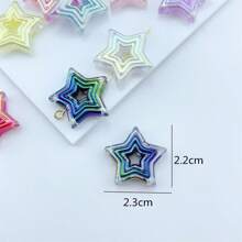 10 顆壓克力 Ab 顏色愛心型 Diy 珠寶珠,顏色隨機