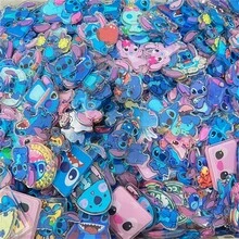 Llaveros de acrílico lindos de anime de Stitch con 10/20 piezas, encantos de llavero de personaje de caricatura, accesorio colorido para llaves de auto - Multicolor - Ver 5