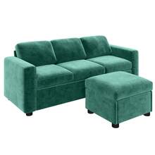 3 Seater L Shaped Corner Sofa Sectional Sofa Bed With Reversible Chaise &Storage - Green - View 1