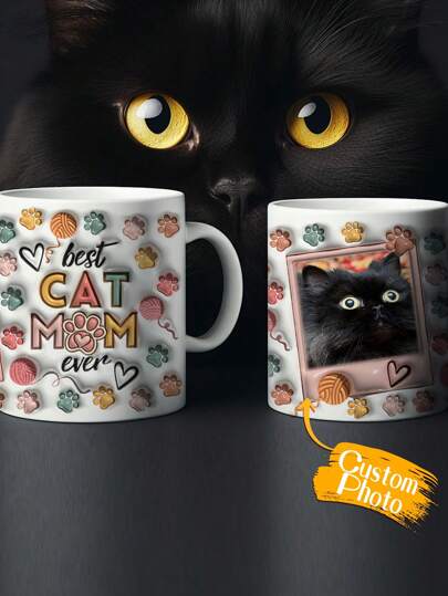 1 pièce Mug photo de compagnie animale personnalisé, mug personnalisé avec photo de compagnie animale, mug à café avec photo personnalisée, mug personnalisé avec photo de chien ou de chat, mug personnalisé de 11 oz, mug imprimé avec effet 3D gonflé, mug photo de compagnie animale personnalisé, mug personnalisé, mug personnalisé avec photo de compagnie animale, différents styles de mugs, cadeau pour amateurs d'animaux de compagnie, cadeau pour propriétaires d'animaux, mug photo de chat et de chien, idéal pour la Saint-Valentin