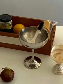 1 pieza/2 piezas Tazas de acero inoxidable para helado, postre, tazón de ensalada de frutas, tazón de frutos secos, taza de café