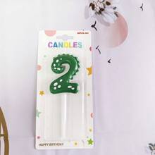 1支绿色数码蜡烛，生日蜡烛，恐龙数码图案，0-9岁儿童派对蜡烛，返校季，情人节 - 綠色 - 查看 9