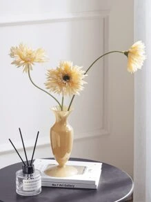 1支/2支/4支欧式雏菊仿真花，45厘米向日葵仿真花，适用于家居花瓶装饰、餐厅、卧室、插花、婚礼、新娘捧花、腕花、胸花DIY、生日派对装饰、情人节、新年礼物、秋季农舍装饰、毕业礼物、花园装饰、户外植物、园艺、仿真花、秋季装饰