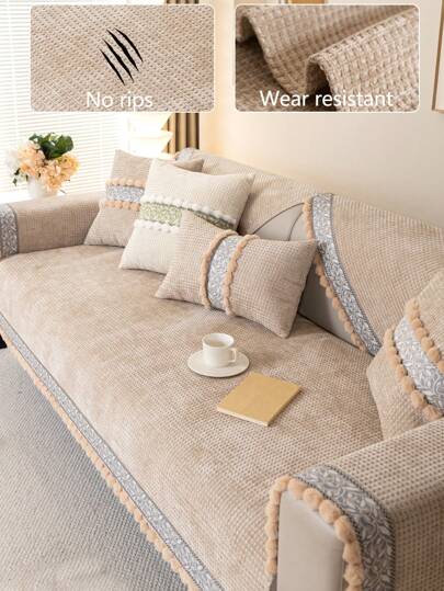 1件装四季通用沙发垫套，现代简约防滑沙发保护套，可机洗防尘面料沙发套，适用于卧室、客厅、转角沙发、L型贵妃椅以及1-2-3-4人座沙发