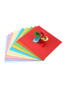 Set de 100 piezas de papel de origami cuadrado con mezcla de colores para manualidades con papel, papelería DIY y proyectos de arte - Multicolor - Ver 14