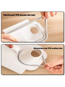 Airtight Laundry Detergent Powder Storage Box Clear Washing Powder Container With Measuring Cup Multipurpose Plastic Dispenser - White - View 4