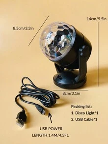 1pc USB Powered Disco Stage Lights For Gatherings, Parties, Birthday Parties, Graduation Parties, Projection Lights For Home Decoration, Atmosphere Lights
