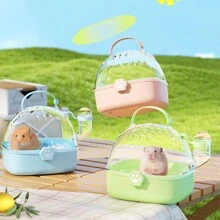 1pc Hamster Portable Carrying Case. Roomy Carrying Cage For Hamsters, Sugar Gliders And Other Small Pets. (There May Be Minor Scratches During Transportation, Which Will Not Affect The Usage.) - Multicolor - View 2