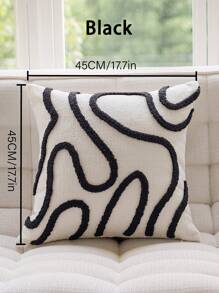 Cirelle 1 件波西米亚风格装饰枕套（不含枕芯），采用几何条纹蓬松珊瑚绒工艺和灯芯绒靠背垫套，适合客厅沙发和卧室四季礼物生日毕业 - 彩色 - 查看 6