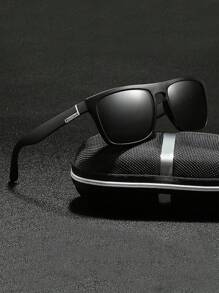 1副男士时尚眼镜，适合骑行和户外活动，休闲时尚眼镜（不含眼镜盒），适合夏季海滩度假、户外旅行 - 黑框灰片 - 查看 6