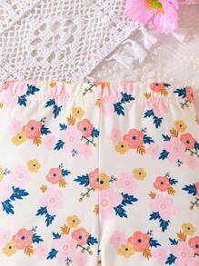 3 Stücke/Set Baby Mädchen süße Sport Zufallsdruck mehrfarbige Hosen Set