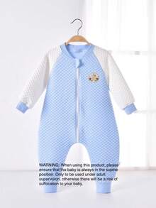 竹纤维加厚儿童分腿睡袋，男女通用婴儿衣服，适合春秋季节保暖