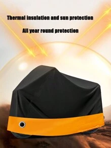 1入組電動滑板車罩，190T聚酯塔夫遮雨、防曬、防塵，銀色塗層摩托車衣 - 黑橙 - 查看 6