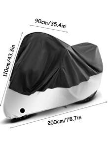 1入組電動滑板車罩，190T聚酯塔夫遮雨、防曬、防塵，銀色塗層摩托車衣 - 黑橙 - 查看 5