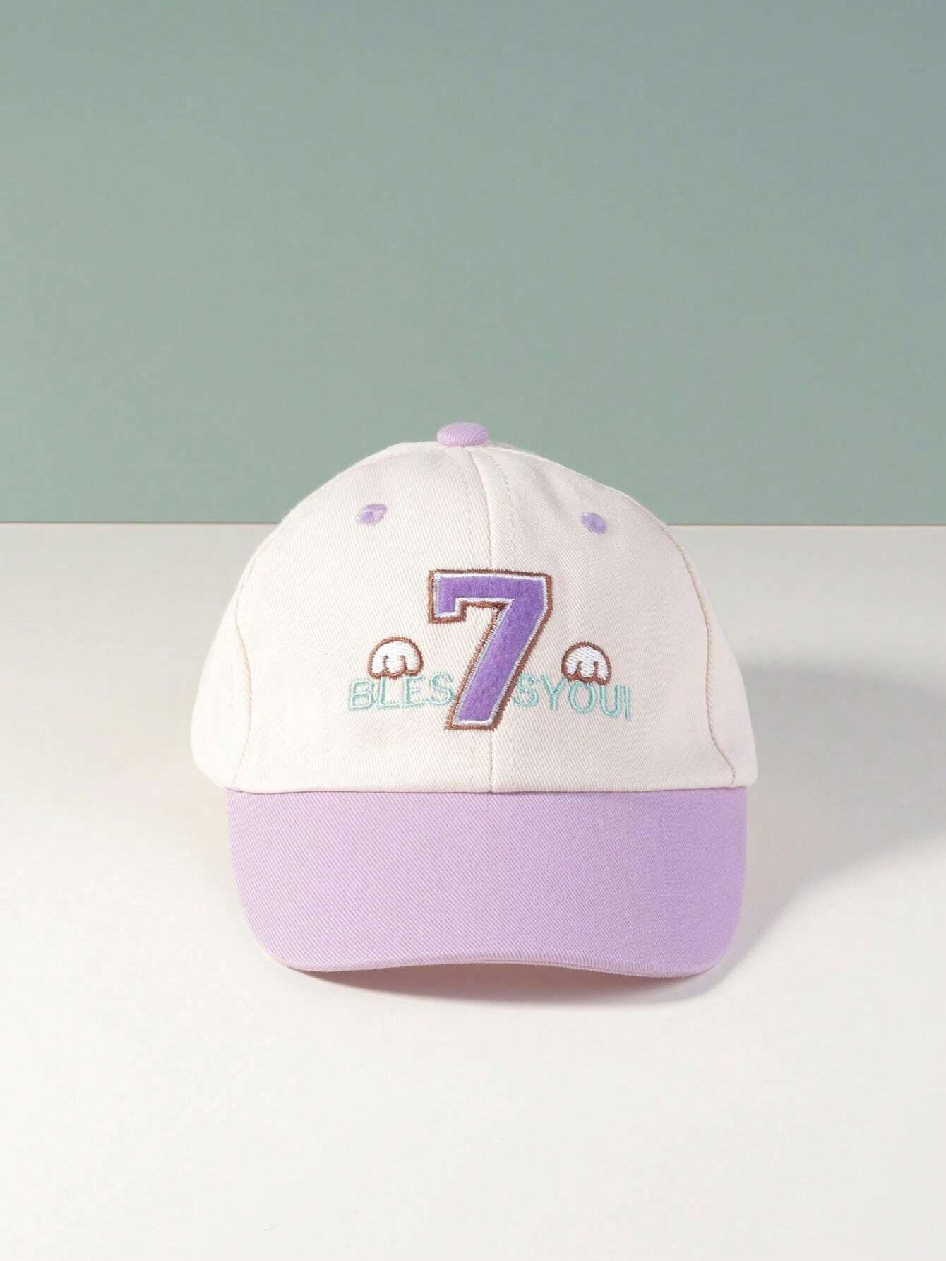 1pc Children's Letter 7 Decorated Baseball Cap, Adjustable Cap ...