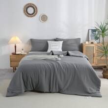 Super Soft Lightweight Comforter Bedding Sets ( 1 Comforter & 2 Pillowshams ) , Quilt Bed Blanket Boho Style Gifts, Luxury Fluffy Comfy Cozy Washed PolyCotton Skin-Friendly Bedding Conforter Set For All Season Use,Twin / TWIN XL FULL QUEEN KING CAL KING Size - 灰色 - 查看 2